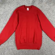 Jerzees Crewneck Sweatshirt Mens M Red Pullover Blank Essential USA Made Vtg