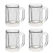 4 Pcs Frozen Beer Mugs for Freezer Double Wall Gel Frosty Freezer Mugs Beer Ice Mugs for Freezer Drinking Freezer Cups Transparent White