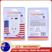 Travel Adaptor Outbound AU/NZ to USA/CANADA with USB Type C & A Flightmode