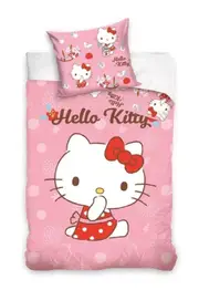 Hello Kitty Pink Cotton Quilt Cover Set - Toddler Bed Size