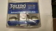 Toledo Round Bed/Bath Doorknob Set Locking Silver NEW