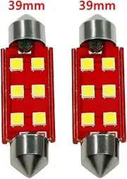 White 6SMD 3030 LED Canbus Dome Light Interior Error Free Lamp DC 12V-24V (39mm)