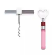Kate Spade Lennox Pink Heart Lucite Metal Nolita Bar Tools Barware Wine Screw