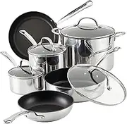 Farberware Millennium Stainless Steel Nonstick 10-Piece Cookware Set Silver