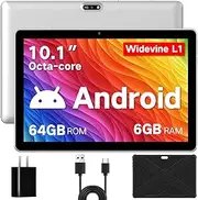 Winsing Tablet 10 Inch Android 13 with Case, Tablet 6GB RAM + 64GB ROM + 1TB Expandable, WidevineL1 2.0GHz Tablet PC, 5MP + 8MP Camera, 1280 x 800 IPS Tablet Supports WiFi, BT 5.0, Blue White