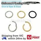 Hinged Ring Hoop Clicker Surgical Steel Septum Segment Ear Nose Lip Piercing