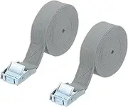 uxcell 1" x 13 ft Lashing Strap with Buckles, 2 Pcs Cam Buckle Tie Down Straps Adjustable Heavy Duty Secure Cinch Straps Up to 551 lbs for Cargo Kayak Bicycles, Gray
