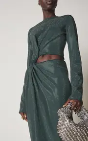 [Bottega Veneta] Hotfix Cutout Midi Dress