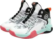 [TOPOB] Children's Basketball Shoes 2022 Spring and Autumn New Boys Sports Shoes Fashion Cool Trend Shoes (Color : 8088White Black, Size : 34)