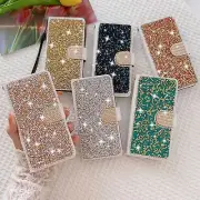 Flip Bling Glitter Wallet Phone Case For iPhone 16 15 14 13 12 11 Pro Max XR 7 8