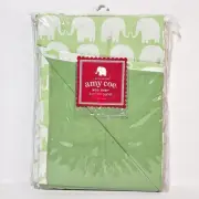 Amy Coe Mod Baby Curtain Panel NEW NOS Target Collab Green Elephants 100% Cotton