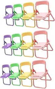 12pcs Folding Chair Mini Cellphone Holder Phone Holder Phone Holder Stand Foldable Miniature Chair Mobile Holder Mini Chair Tiny Chair Prop Small Chair Cell Phone Holder Plastic
