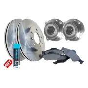 Rear Wheel Bearing Hub Assembly + Brake Rotor Pad Kit for Mitsubishi 380 DB