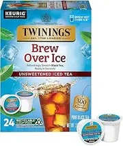 Twinings Brew Over Ice Unsweetened Black Iced Tea K-Cup Pods for Keurig, 24 Count (Pack of 1), Refreshing, Smooth, Caffeinated