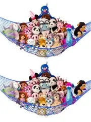 Stuffed Animal Storage Hammock - 2 Pack - "STUFFIE PARTY Large -Sky Blue
