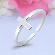 7mm Cross Band 925 Sterling Silver Toe Ring Thin Adjustable Toe Ring