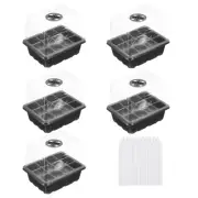 10 Pack 12 Cell Heightened Seeding Trays Kit for Greenhouse Planting, Black