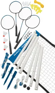 Regent Halex Premier 4-Player Badminton Set Racket/Shuttlecocks w/ Poles & Net