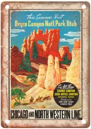 Vintage Bryce Canyon Utah Travel Poster Retro Look Sign T866