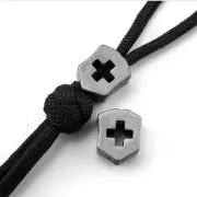 Portable Titanium Alloy Tool Paracord Pendant EDC Cross Lanyard Bead