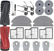 Replacement Kit Accessories Compatible with Roborock Saros 10/G30 Vacuum Cleaner, 1 Dual Main Brush, 4 Side Brush, 3 HEPA Filter, 4 Mop Pads, 4 Round mop, 4 Dust Bags,1 Cleaning Brush,1 Screwdriver