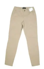 Aeropostale Womens Tan Khaki Flat Front Skinny Fit Stretch Pants Slacks 2R