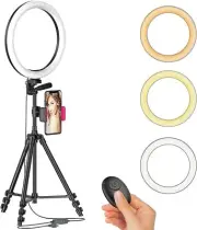 12" Ring Light 51'' Extendable Tripod Stand Cellphone Holder LED Streaming USA