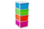 Boxsweden 103cm Mega 4 Standing Storage Drawer Plastic Cabinet Container Colour