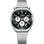 CITIZEN 星辰錶 50周年 限定款牛頭熊貓三眼計時不鏽鋼男錶 AN3660-81E /38MM