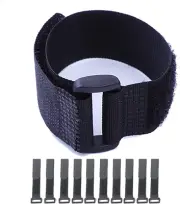 Fastening Hook and Loop Cable Straps,10Pack Black Self-Adhesive Cable Ties,Nylon