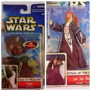 Star Wars Attack of the Clones Hasbro 2000 Jar Jar Binks & Yoda Figures New