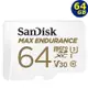 SanDisk 64GB 64G microSDXC【Max Endurance】V30 U3 4K C10 行車紀錄