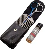 Razolution Beard Trimming Set Beard Comb Hot Oil Manicure Scissors Self-Sharpens