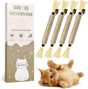 4 Pack Silvervine Sticks for Cats - Cat Chew Toy for Teeth Cleaning, Edible Mata