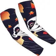 [FSCEV] Happy Halloween Sun Protection Arm Sleeves Outdoor Essentials Cooling Compression Golf Hiking Cycling