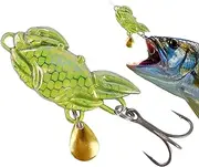 Bass Fishing Bait - Metal Spinner Lure Sequin Bait Jig | Fishing Accessories, Long-Distance Casting Crab Shape Spinnerbait for Freshwater Saltwater