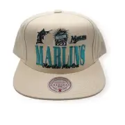 Mitchell & Ness Florida Marlins Reframe Retro Coop Adjustable Snapback Hat Cap