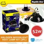 Reptile One Halogen Moonlight Heat Lamp Kit w/ Ceramic Dome Reflector 52W (2pc)