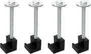 lygchii 4 PCS Truck Tool Box Mounting Kit, Aluminium Alloy J Hook Truck Tool Kit, Universal Black Truck Tool Box Tie Downs