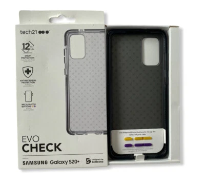 Tech21 Evo Check Series Gel Case for Samsung Galaxy S20+ (Plus) 5G Smokey Black