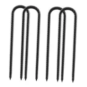 12inch Rebar Stakes, 4 Pack U Hook Ground Anchors, Heavy Duty Rust Proof U-4pcs