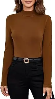 [Udobana] Women's Mock Turtleneck Lightweight Thermal Base Layer Tops