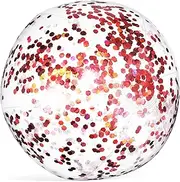 ERINGOGO Sequin Glitter Inflatable Beach Ball Fun Pool for Summer Parties Easy to Inflate Deflate for Adults for Beach Pool Play