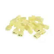 A● Wire Terminals Connector Nylon Insulated AWG12-10 Female Spade Yellow 120 Pcs
