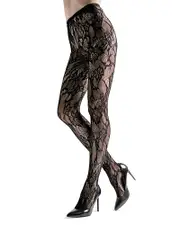 Natori Lace Cut Out Fishnet Tights