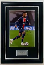 Neymar Jr. PSG Signed Action Photo Print Framed Soccer Memorabilia