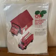 NEW Vintage Columbia-Minerva Fire Truck Firehouse Needlepoint Kit No. 8311 NOS