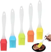 Pack of 5 Silicone Pastry Brushes, Baking Silicone Brush, Kitchen Pastry Brush, Silicone Pastry Brush, Small basting Brush, BBQ Brush, Ideal for Baking, Spreading Oil, Sauce, Grill, Pastry