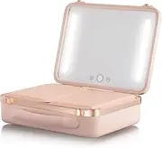 [Beautifect] Box, Nude, Large Makeup Bag with LED Light Mirror