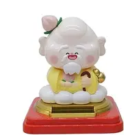 Car Figures for Dashboard - Solar Powered Chinese Craft - Traditional Solar Powered Birthday God Ornament, Shaking Car Interior Accessories